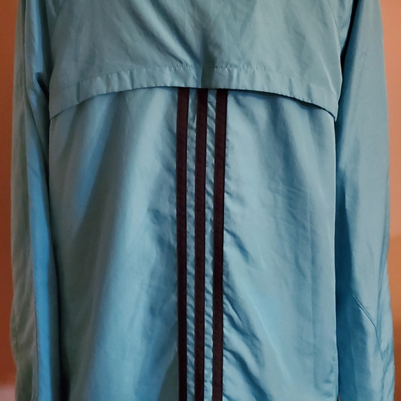 Adidas Lightweight Windbreaker Size Large Aqua in Color - Picture 2 of 2